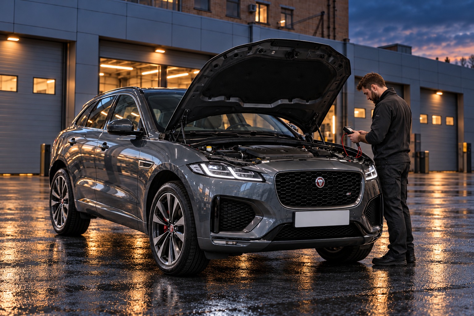 Проверка электрооборудования Jaguar у мастерской
